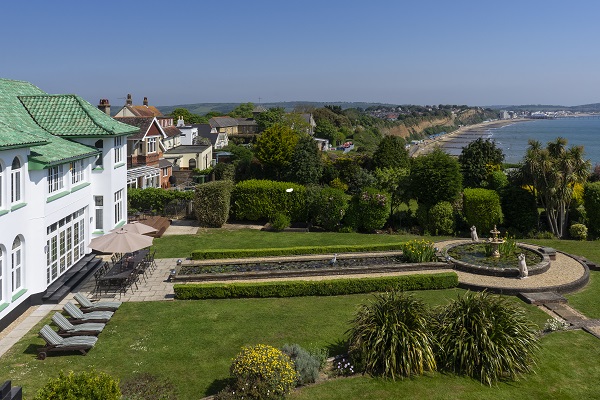 View across Art Deco House UK gardens