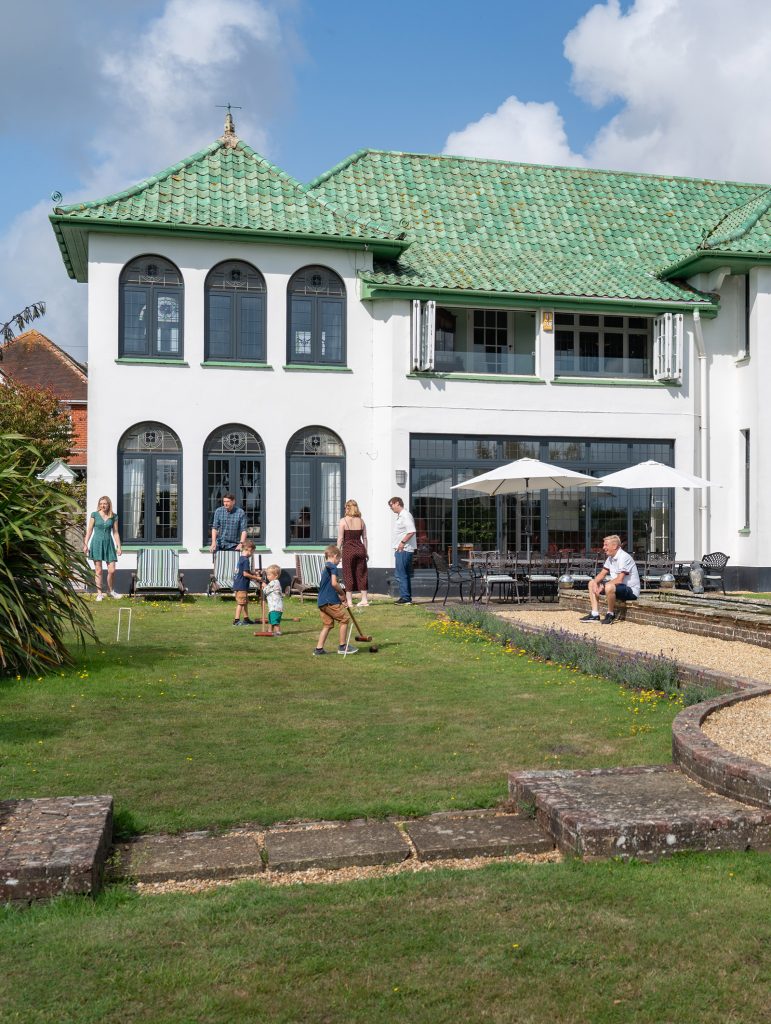 Family in the garden Family playing in the garden