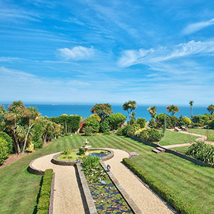 Sea view from upstairs at Art Deco House