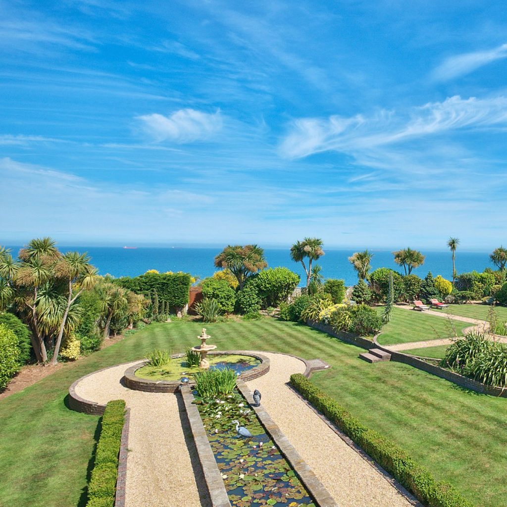 Garden-from-Sunroom-0715-sq Gardens and Sea view from the Gallery Room upstairs